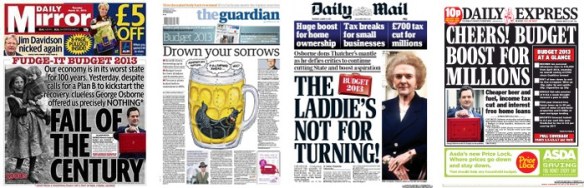 Newspaper front pages