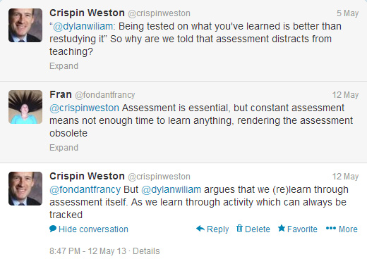 Twitter conversation on assessment